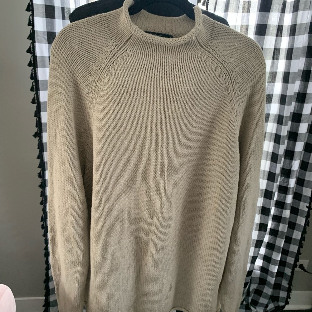Tan rolled collar men’s sweater